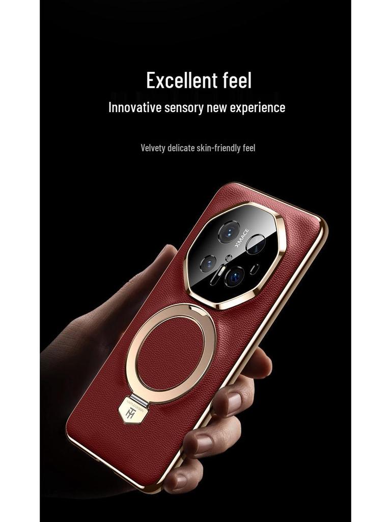 Kožené pouzdro na telefon Huawei Mate70 RS: Magnetický stojánek, Ochranný, Kompatibilní s 60RS Porsche Design
