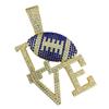 Fashionable Men's Colorful Diamond LOVE Rugby Alloy Pendant, European and American Hip-hop Men's Necklace, Personalized and Colorful