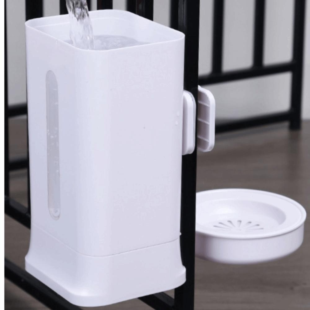 1.5L Dog Water Dispenser Leak-Proof Automatic Pet Waterer Hanging Crate Water Bowl Dog Cage белый