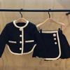 Girls' Autumn Outfit New Fashionable Long Sleeve Cardigan Baby Korean Style Skirt Two-Piece Set