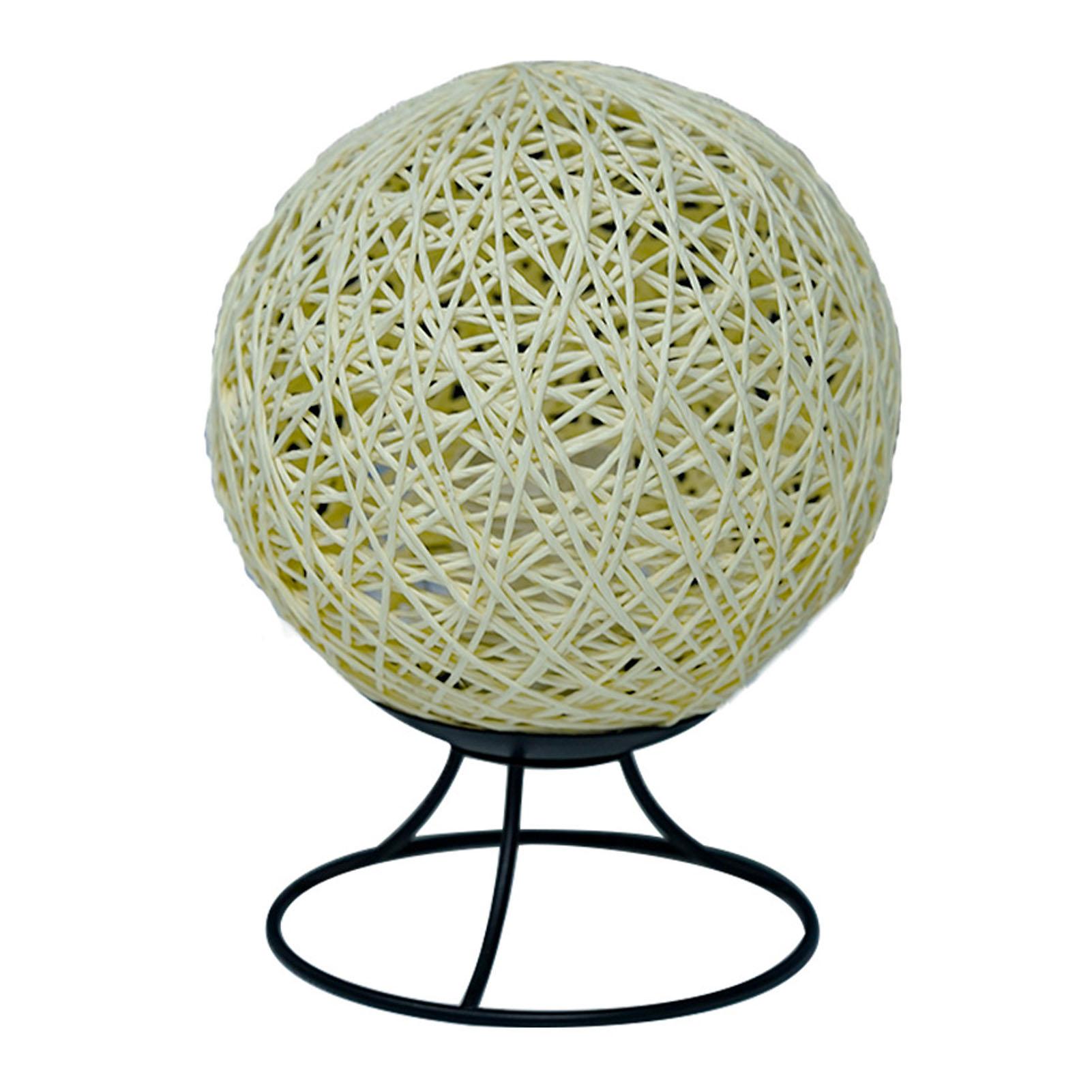

LED Bedside Lamp 3W Decorative Hollow Rattan Ball USB Night Light with Metal Base for Bedroom