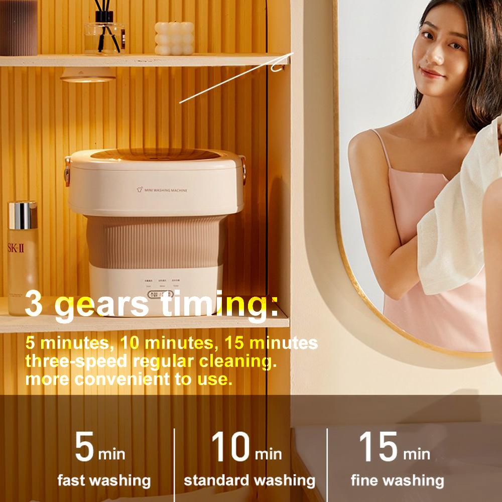 DAEWOO Portable Foldable Mini Washing Machine Cleaner 6L Underwear Washing Machine Automatic