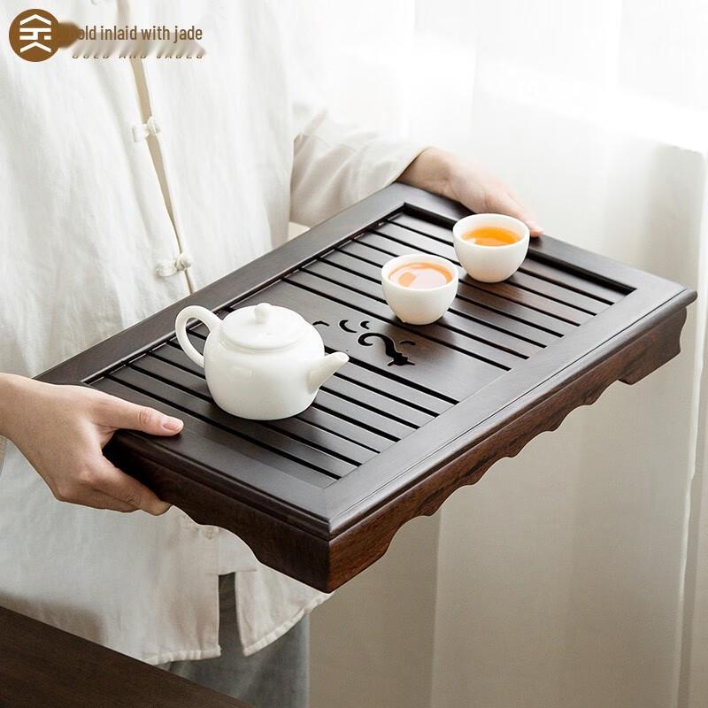 Ebony Solid Wood Drawer Tea Tray