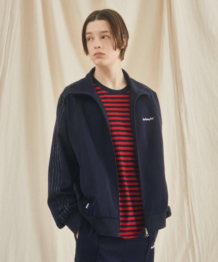 Mark Gonzales Sign Logo Tape Detail Track Jacket - Navy