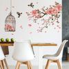 Enkel persikoblomgren Fågelbur Sovrum Vardagsrum Bakgrundsutsmyckning och Dekorativa Väggklistermärken
