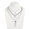 Hollow Out Star Pendant Necklace Punk Goth Y2K Metal Necklace Charm Beaded Necklace  Girl