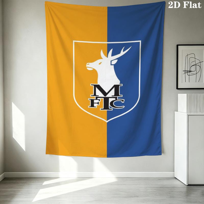 Mansfield Town Fc Wall Tapestry Aesthetic Wall Hanging Printed Fabric Blanket Decorative Tapestries For Bedroom Living Room Home Decor