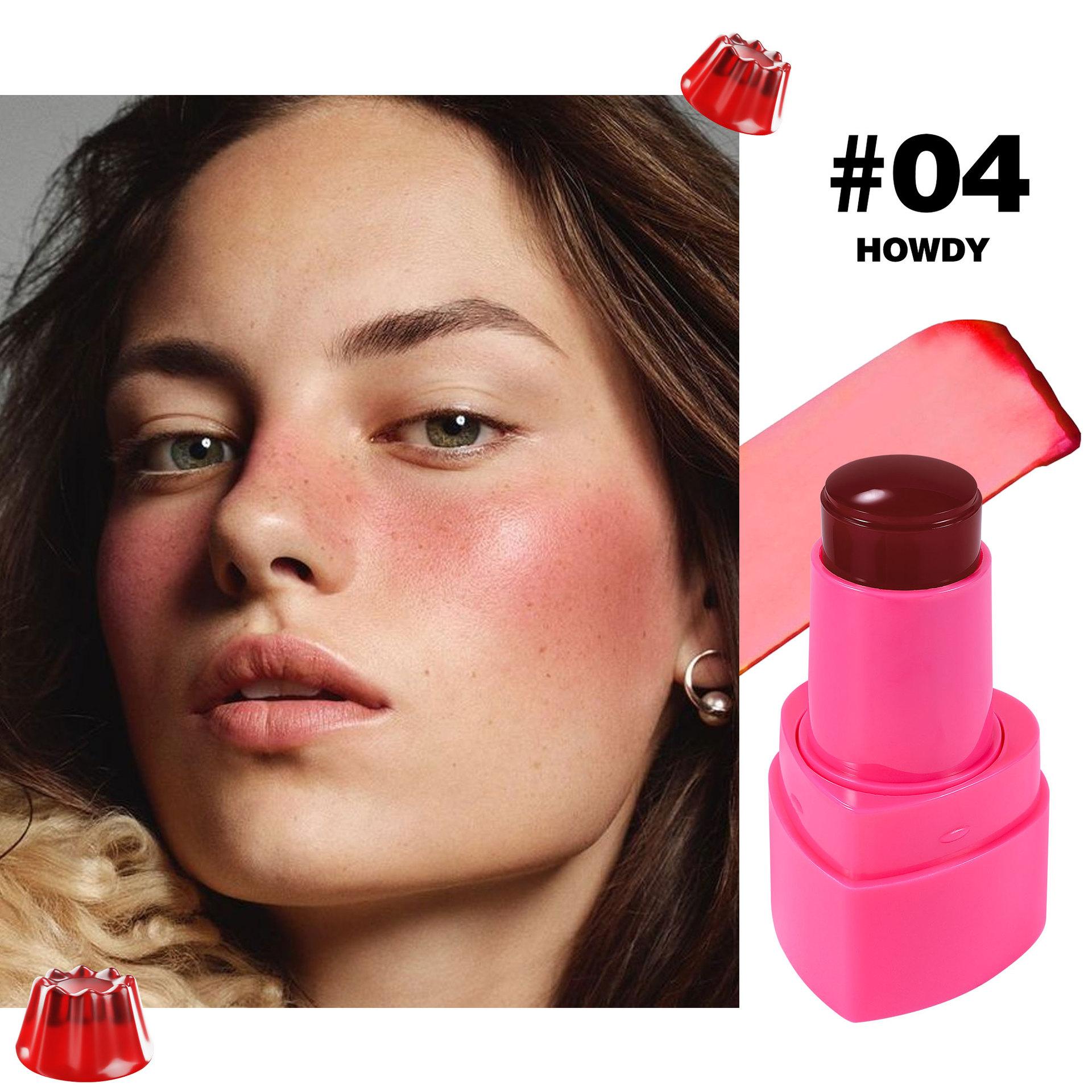 

5 цветов желейные румяна-стик бальзам для губ тени для век 3-в-1 многоцелевые матовые румяна увлажняющий осветляющий блеск для губ