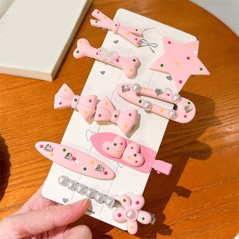 8Pcs Star Hair Clip Slip Resistant Duckbill Barrettes Plastic Hairpin for Women Girls Everyday Hairstyling Accessories