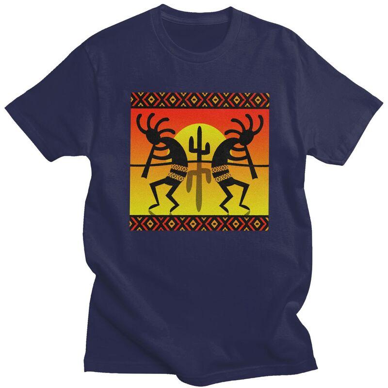 Custom Southwest Tribal Native American Kokopelli T Shirt for Men Tshirt Casual Tees Tshirt Slim Fit Clothing Gift