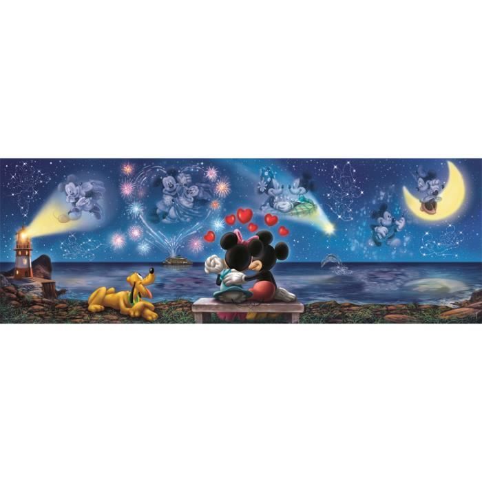 CLEMENTONI - Compact 1000 pièces Panorama - Mickey & Minnie