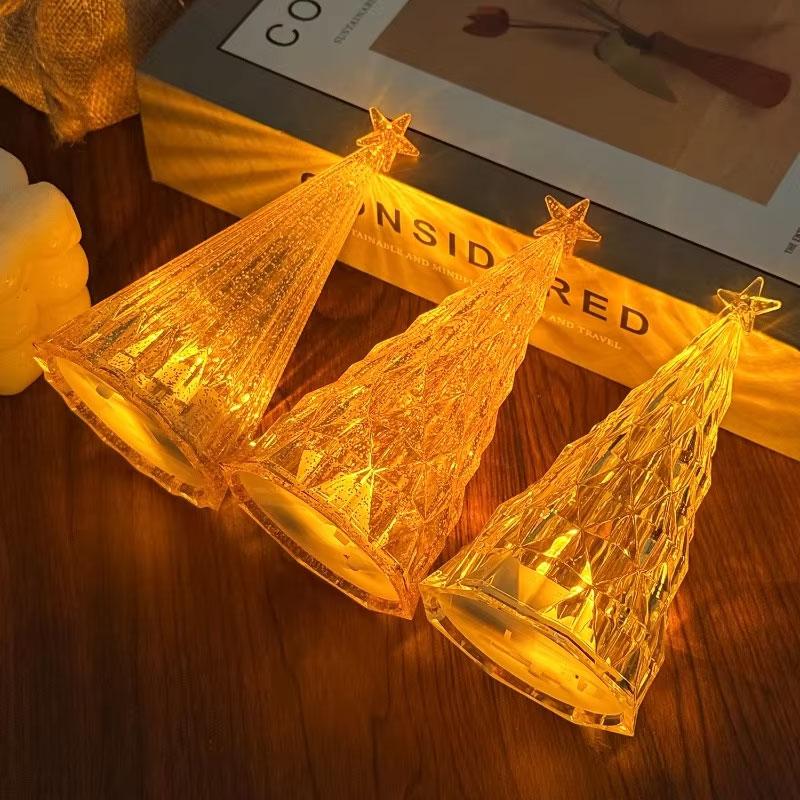 1pc Christmas Navidad Decoration LED Light Desktop Ornament Tree Shape 2026
