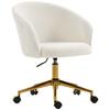 Office Chair, Ergonomic Height-Adjustable, Swivel Seat, Steel Base, Cream