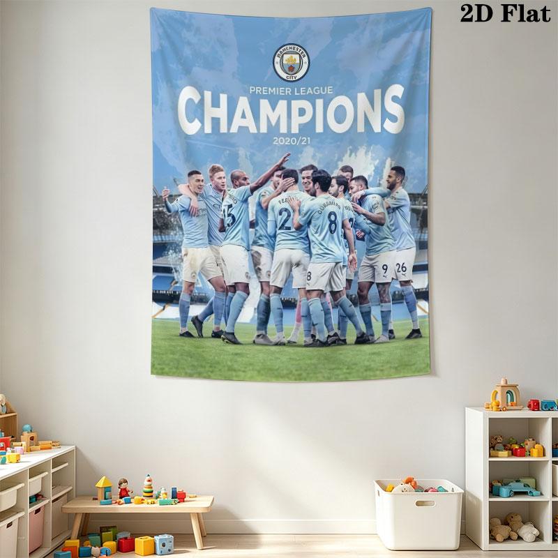 Royal MCFC CrownWall Hanging Printed Fabric Blanket Decorative Tapestries for Bedroom Living Room Home Decor