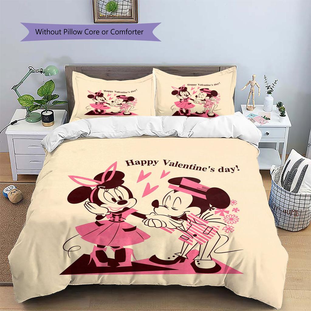 Bright Yellow Mickey Mouse Print Bedding Set, Comfortable and Warm, The Perfect Choice for Decorating A Child's Bedroom.