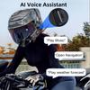 Y20-2X Motorcycle Helmet Bluetooth Headset 2-Riders Intercom 1000M RGB Light IPX6 Waterproof BT5.0 Voice Assistant Music Player
