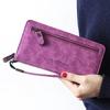 Damen Luxuriöse Leder Reißverschluss Lange Geldbörse Mit Großer Kapazität Und Riegel Handtasche