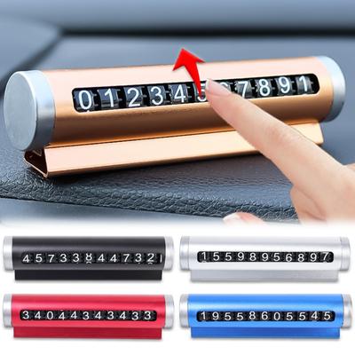 Car Parking Telephone Number Plate Parking Card Pendant Auto Aluminum Alloy Roller Adjustment Temporary Parking Assistance Tool