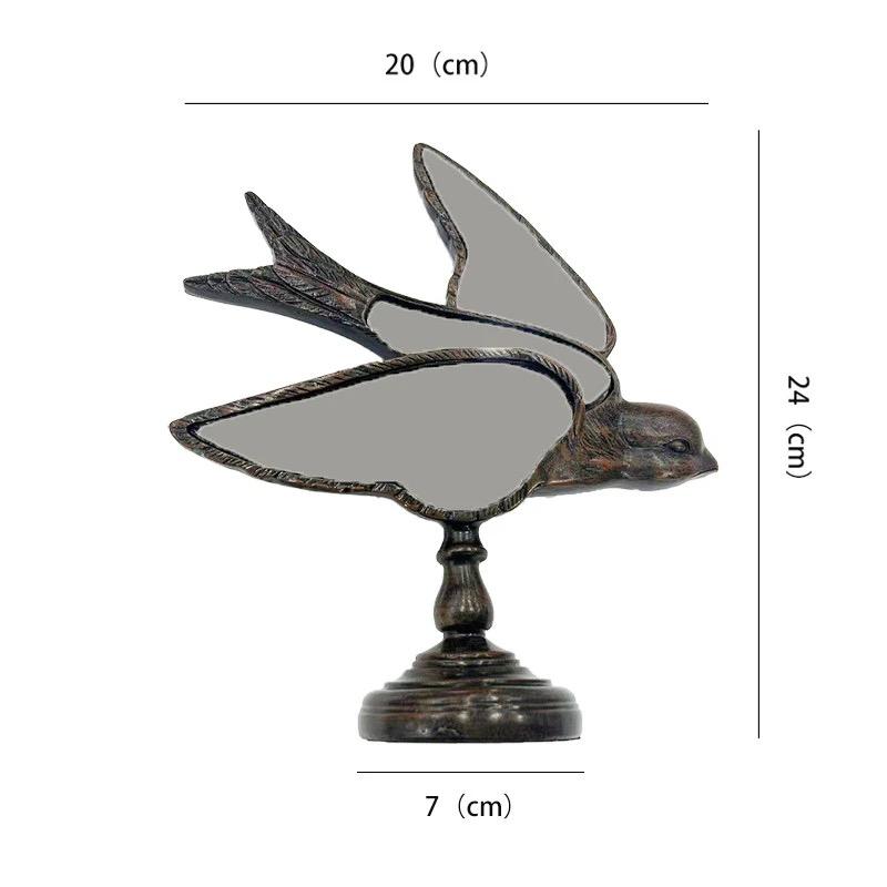 Vintage Forest Decorative Mirrors Dragonfly Swallow Wall Hanging Wall Decoration Light Luxury Home Decoration European Style New