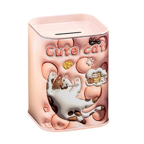 

Cartoon Animal Tinplate Piggy Bank Unbreakable Coin Cash Container Storage Jar Boys Girls Money Saving Box Desktop розовый