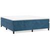 Cadre de lit avec matelas - Maison Exclusive - Velours bleu foncé - 160x200cm - 2 places