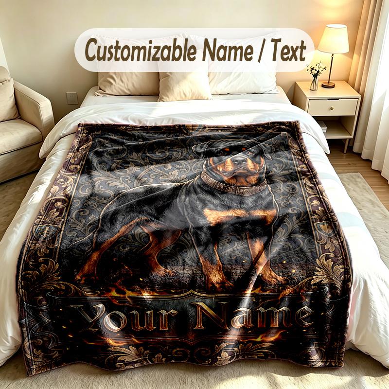 Decorative Artwork Theme Custom Blanket Personalized Name & Text Customized Soft Warm Throw Blanket Home Decor