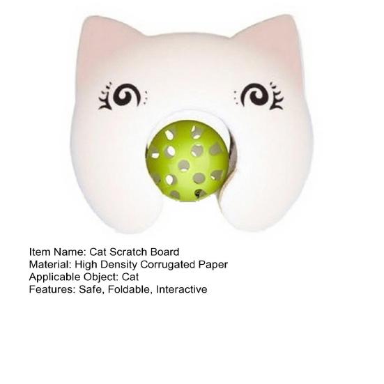 Cats Accordion Scratch Toy Foldable Interactive Cat Scratch Board with Bell Ball Portable Changeable Cat Scratcher for Cat Exercise Anxiety Relief