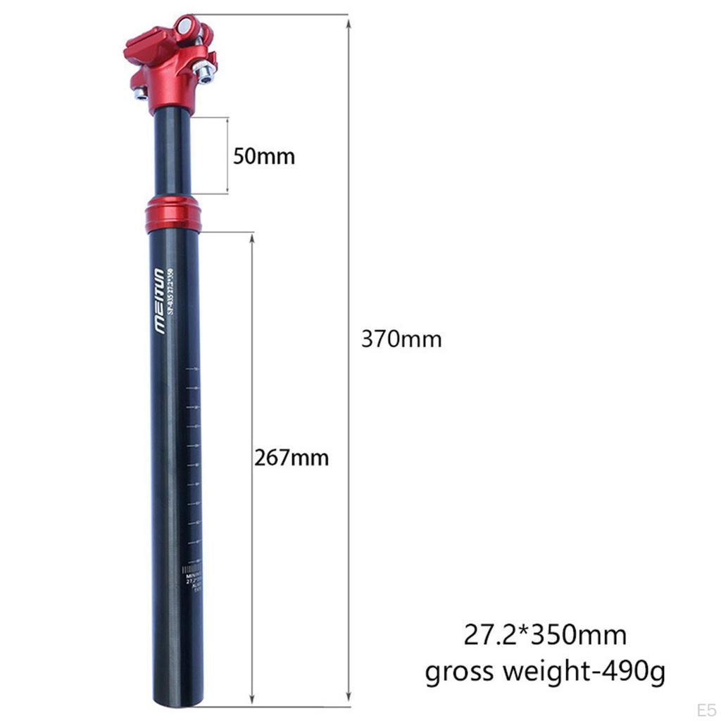 Aluminum Alloy Bicycle Seatpost, Saddle Support Pole, Cycling Component Shock Absorber, 350mm,