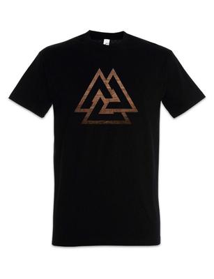 Holz Valknut T-Shirt Nordisch Walhall Valhalla Wikinger Wikinger Odin Odhin Thor