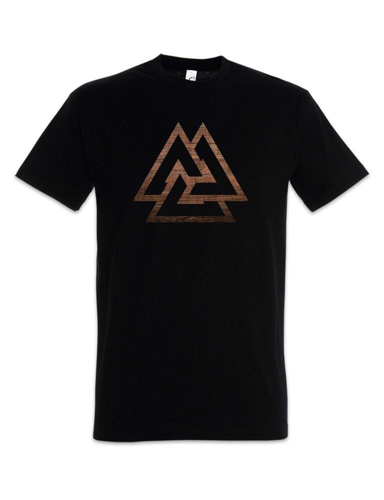 Wooden Valknut T-Shirt Norse Valhall Valhalla Viking Vikings Odin Odhin Thor