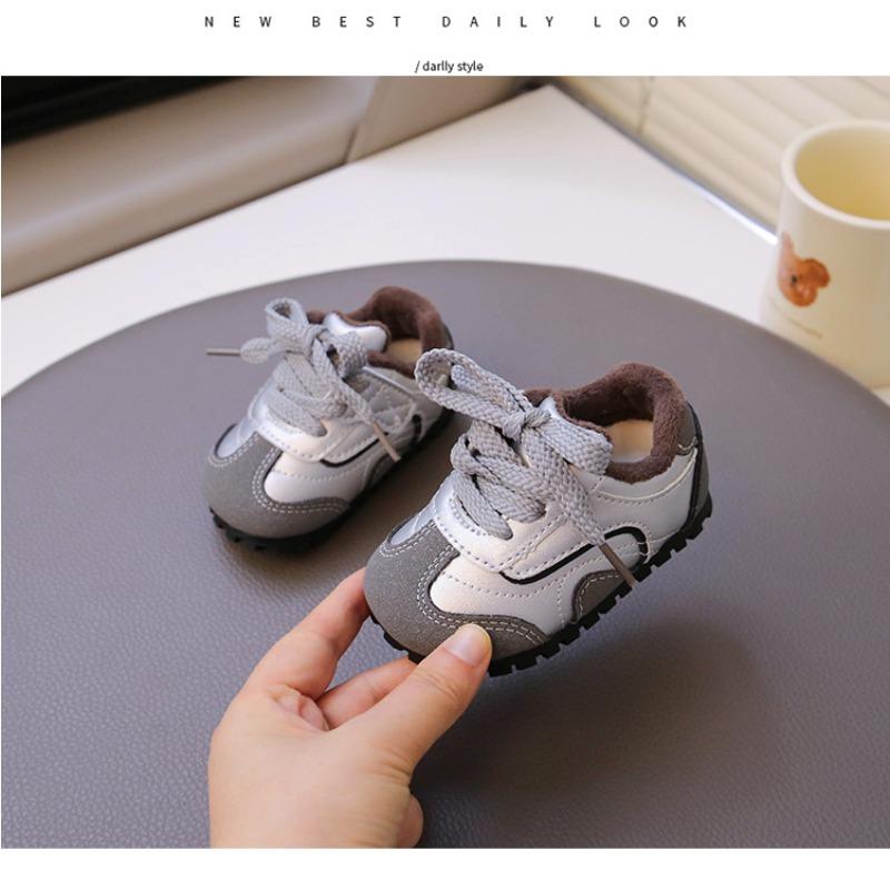 Winter New Velvet Baby Toddler Shoes Soft Sole Non-slip Men's and Women's Baby Cotton Shoes Warm Small Board Shoes