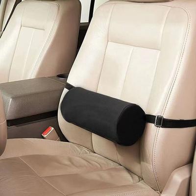 Washable Foam Waist Pillow Cylinder Ergonomic Auto Seat Back Cushion Removable with Straps Lumbar Support Cushion Chair