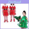 Betoverende Kerstboom Kostuums voor Meisjes Gezellige Kinder Cosplay Jurk Met Charmante Hoed