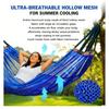 Ice Silk Mesh Portable Lightweight Outdoor Swing Hammock with Ropes Storage Bag for Camping Beach Dorm Backyard Garden