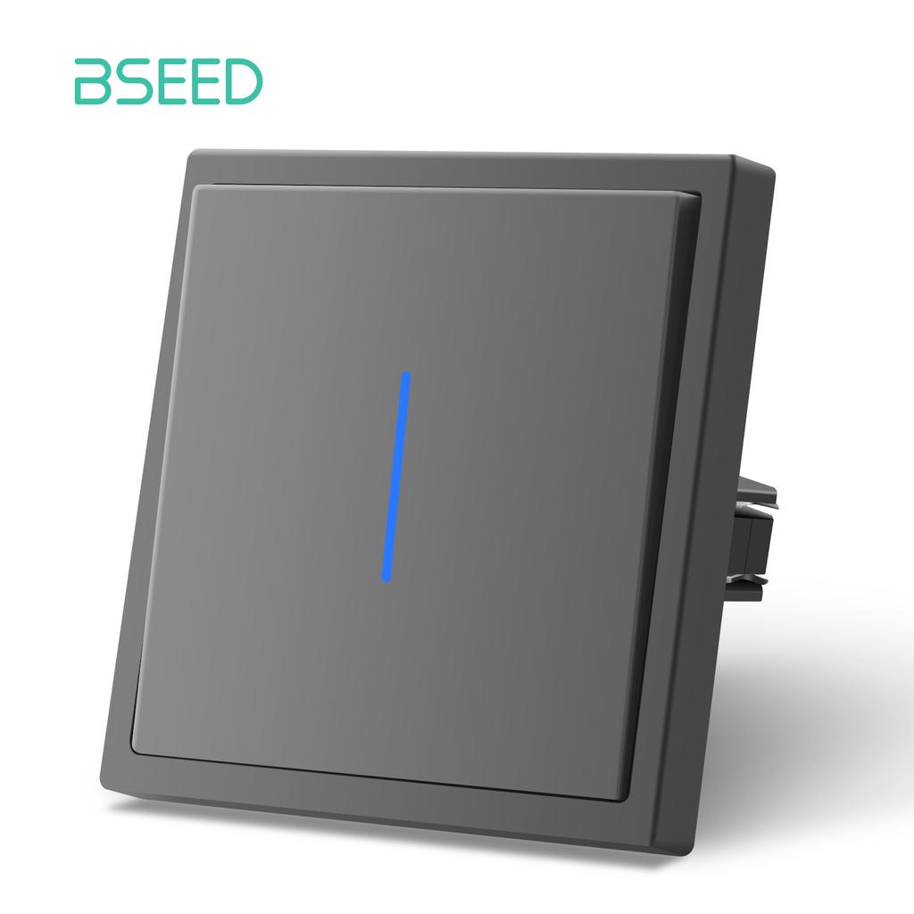 BSEED 1/2-modulový nástenný vypínač svetla Mechanické tlačidlá Vypínač 1-cestný EÚ štandard Plastové rámčeky LED indikátor Rýchle pripojenie vodičov