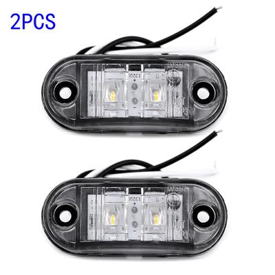 2Pcs DC 10V-30V LED Sides Marker Lights Car Alarm Tail Light External Lights  Auto Trailer Truck Lorry Lamps White Color