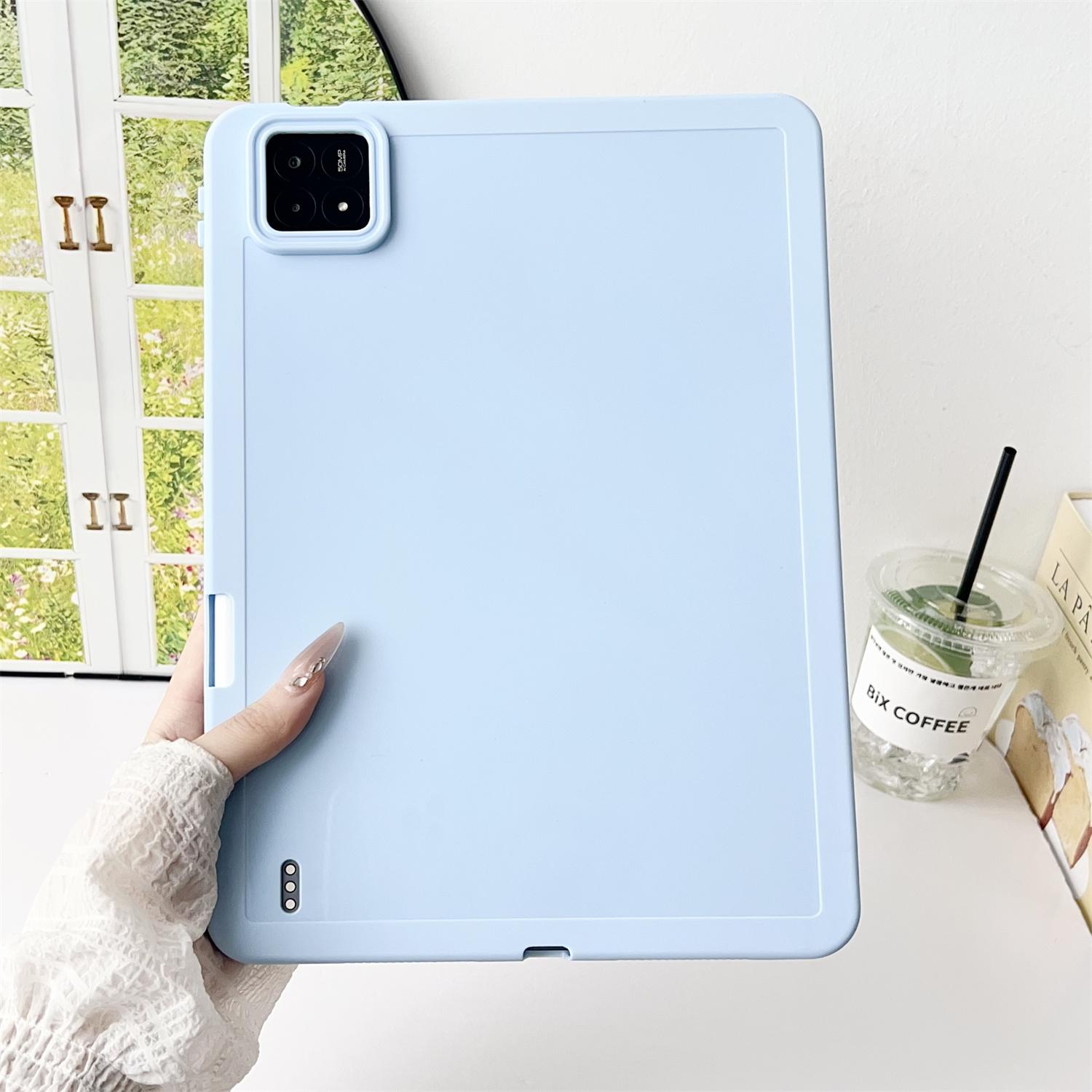 

Для Xiaomi Pad 6S Pro 12.4 Чехол Однотонный ТПУ Чехол для планшета с держателем для карандаша Blue