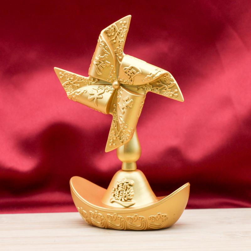 Brass Six-Sided Rotating Fortune Spinner Decompression Ornament