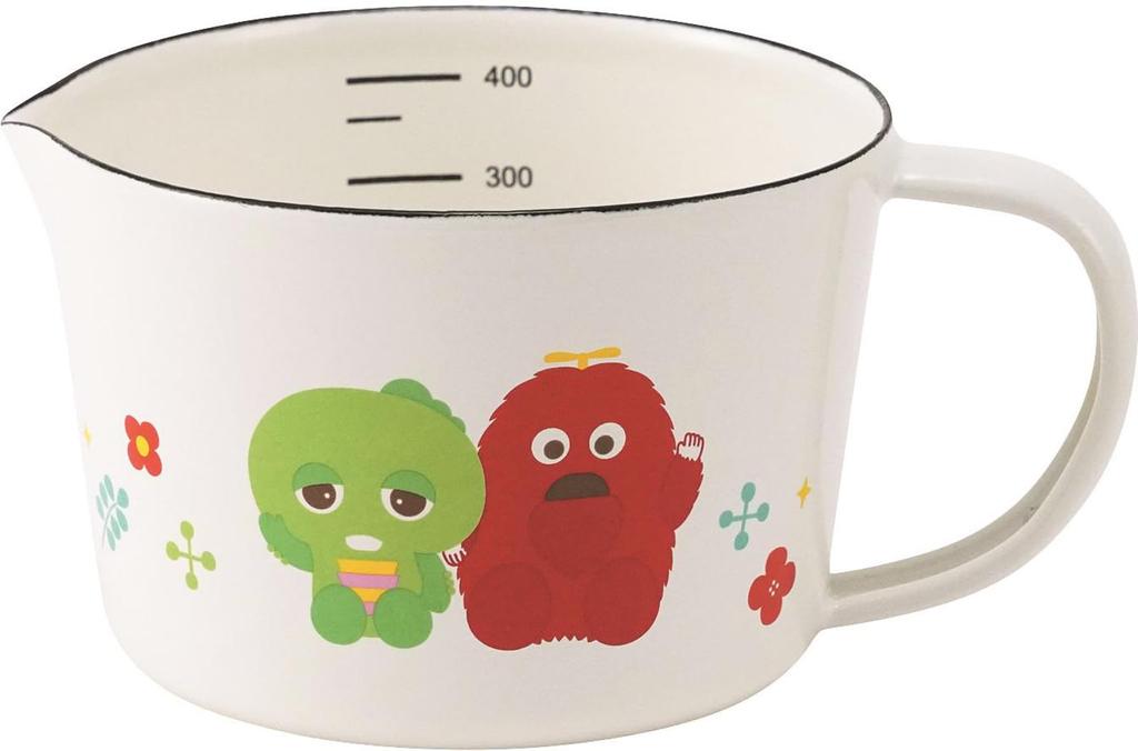 Toyoho Gachapin & Mukku Enamel Measuring Cup, White, Small, GMJ-2403
