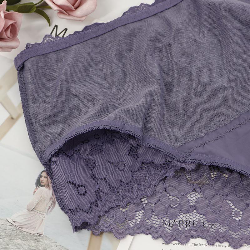Women Plus Size Panties Sexy Lace Comfortable and Breathable Middle Waist Lingerie 3Xl - 5Xl - T020