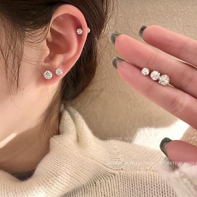 1 ks 4/5/6mm Zirkonové náušnice pecky pro ženyMódní oboustranné náušnice do ucha, hřebíček do kosti, party šperky, doplňky, dárky