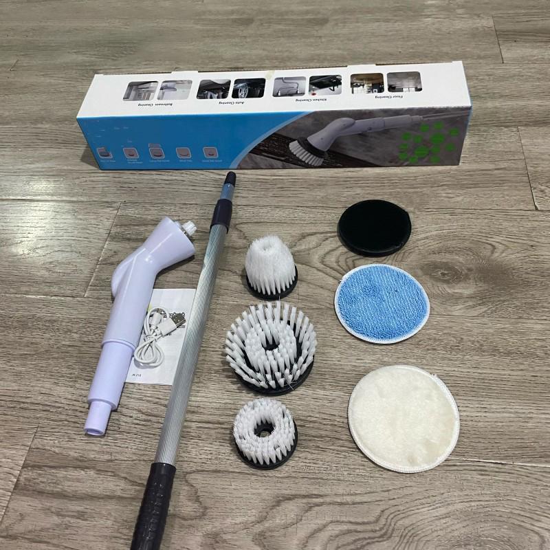 

2000 мАч 6-в-1 электрическая чистящая щетка с регулируемой скоростью беспроводная вращающаяся чистящая щетка для душа щетка для чистки кухни ванной комнаты дома