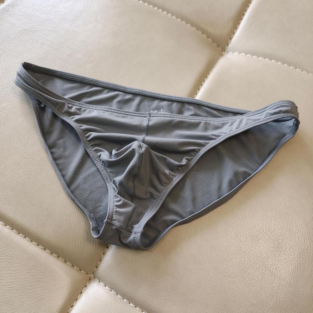 Men's Quick-Dry Mesh Briefs with Enhancing Pouch, Low-Rise, Breathable, Comfortable T-Back Underwear