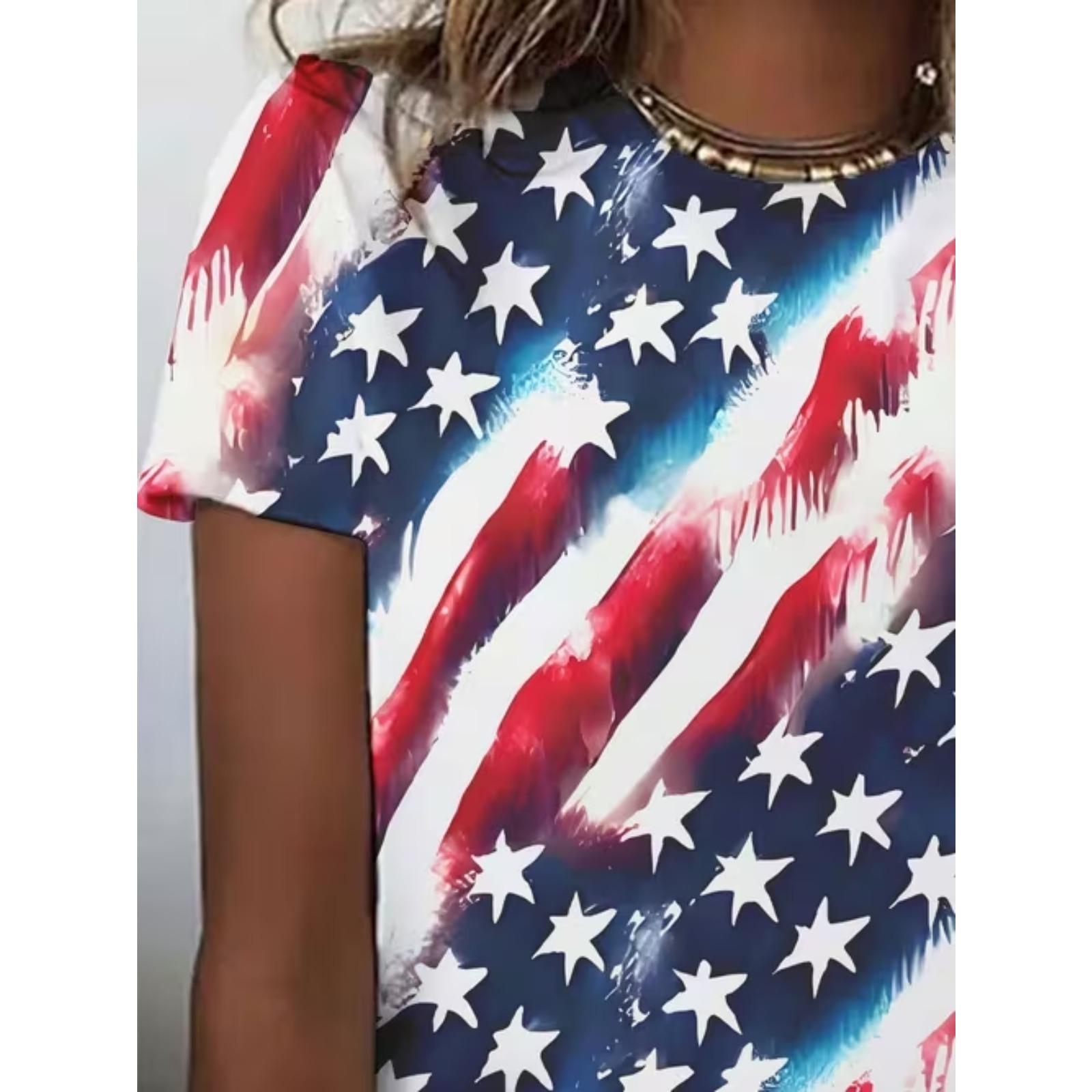 

Fashion Women National Flag Print T Shirt Funny Casual O-neck Short Sleeves T-shirt Summer Female Tee Shirt XS белый