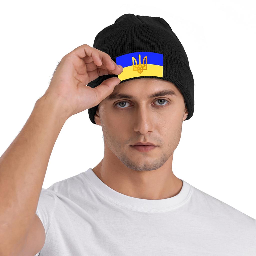 Ukraine Flag Bonnet Hats Beanie Hats Winter Printed Knit Hat Cool Unisex Women Unisex Outdoor Elastic Cap