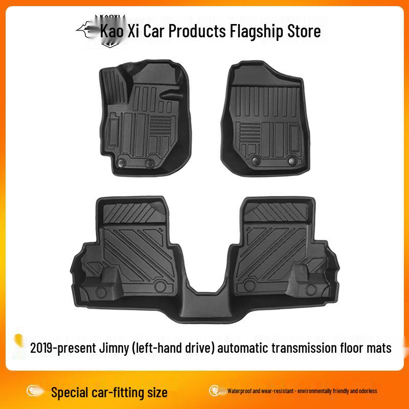 Jiminy Suzuki Jimny TPE Floor Mats - High Edge, Wear-Resistant, Waterproof, Left/Right Hand Drive Compatible, Carpet Surface.