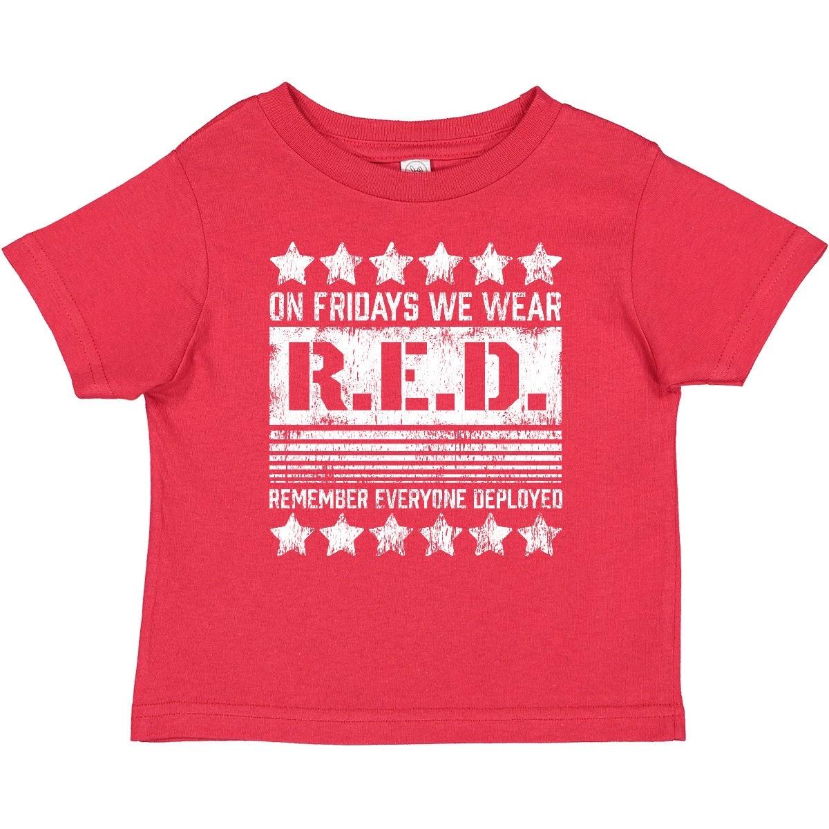 Inktastic On Fridays We Wear R.E.D.- Remember Everyone Deployed Baby T-Shirt 150