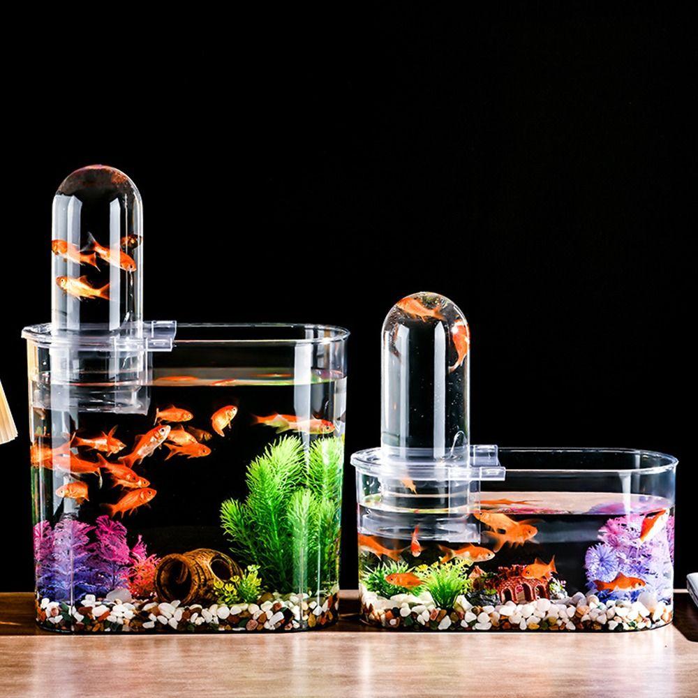Klar Sicht Unterdruck Fischbecken Platzsparend Kunststoff Schwebend Schreibtisch Fischbecken Bruchsicher Kleines Goldfischglas