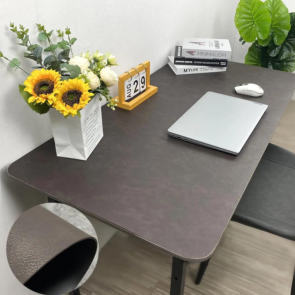 Large PU Leather Placemat Mouse Pad Double-Sided Desk Mat Faux Leather Texture for Office Study Writing Desk
