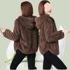 Coral fleece jacket women's short autumn and winter new small thickened hooded sweater jacket large size thin